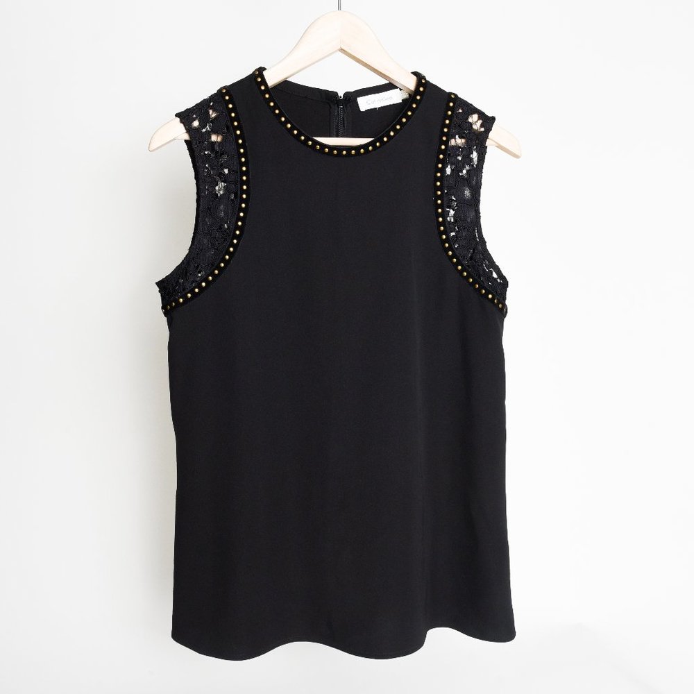 Calvin Klein Women's Black Top with Studs